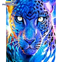 photocustom paint by number leopard drawing on canvas handpainted art gift diy pictures by number animals kits home decor