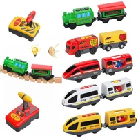 new kids rc electric train locomotive magnetic train diecast toy fit for wooden train railway track toys for children