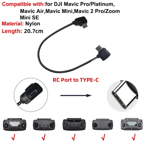 Data Cable OTG Remote Controller to Phone Tablet Connector USB TypeC IOS Extend for DJI MINI 4K/2/3 Pro/SE/Pro/Air/Mavic 2/3