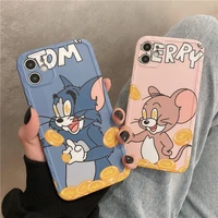 bandai cartoon cat and mouse tom and jerry anti drop silicon phone case for iphone xr xs max 8plus 11 12 13mini 13 pro max case