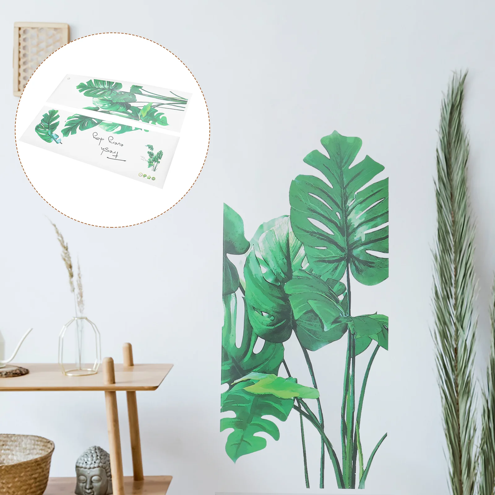 

Green Tropical Leaves Wall Decal Tree Leaf Plants Wall Sticker Murals for Tropical Hawaiian Luau Party Home Decoration