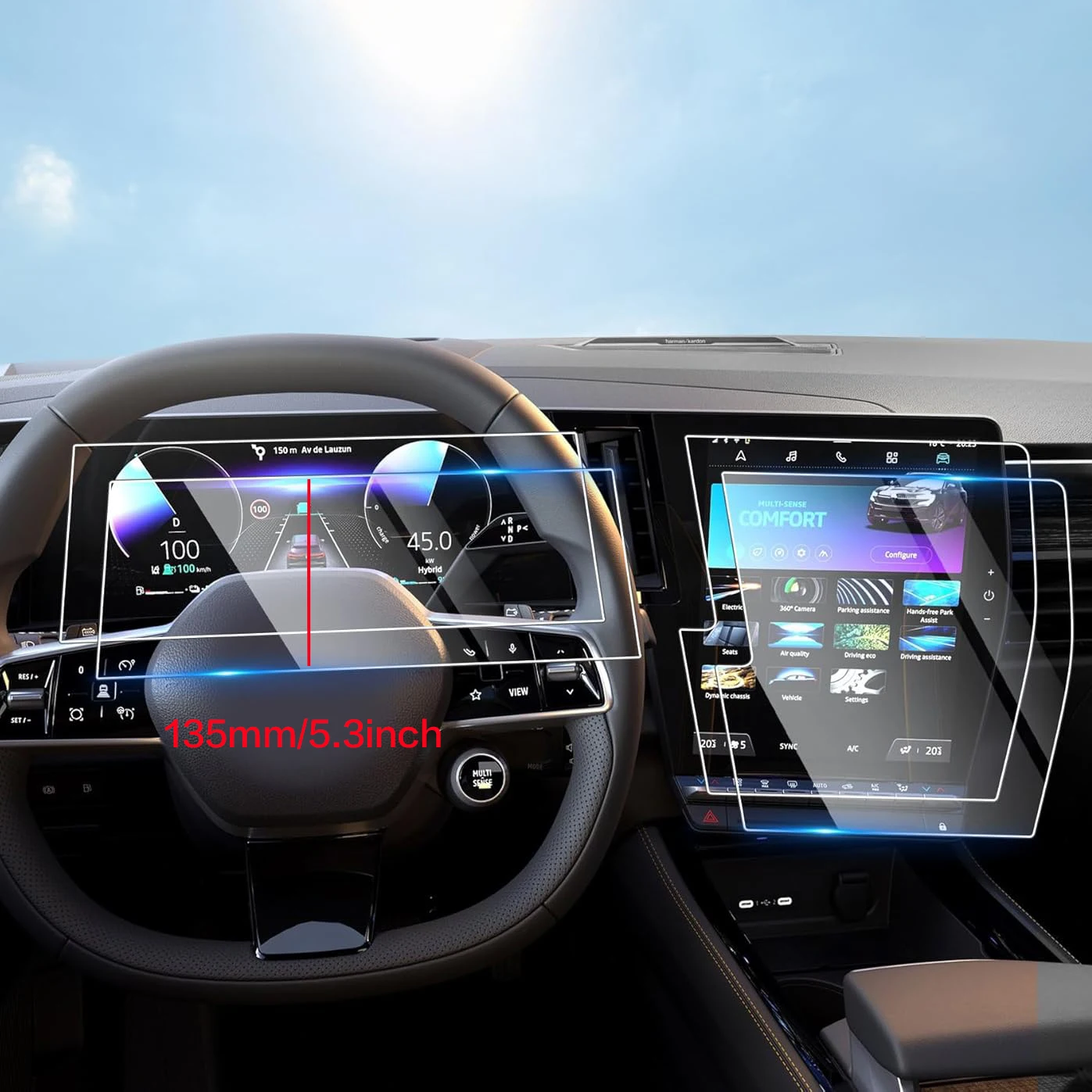 Фото Защитная пленка для экрана Renault Austral Alpine/Espace 6/Rafale/Megane E-Tech/Scenic 2023-2025 2026 №2