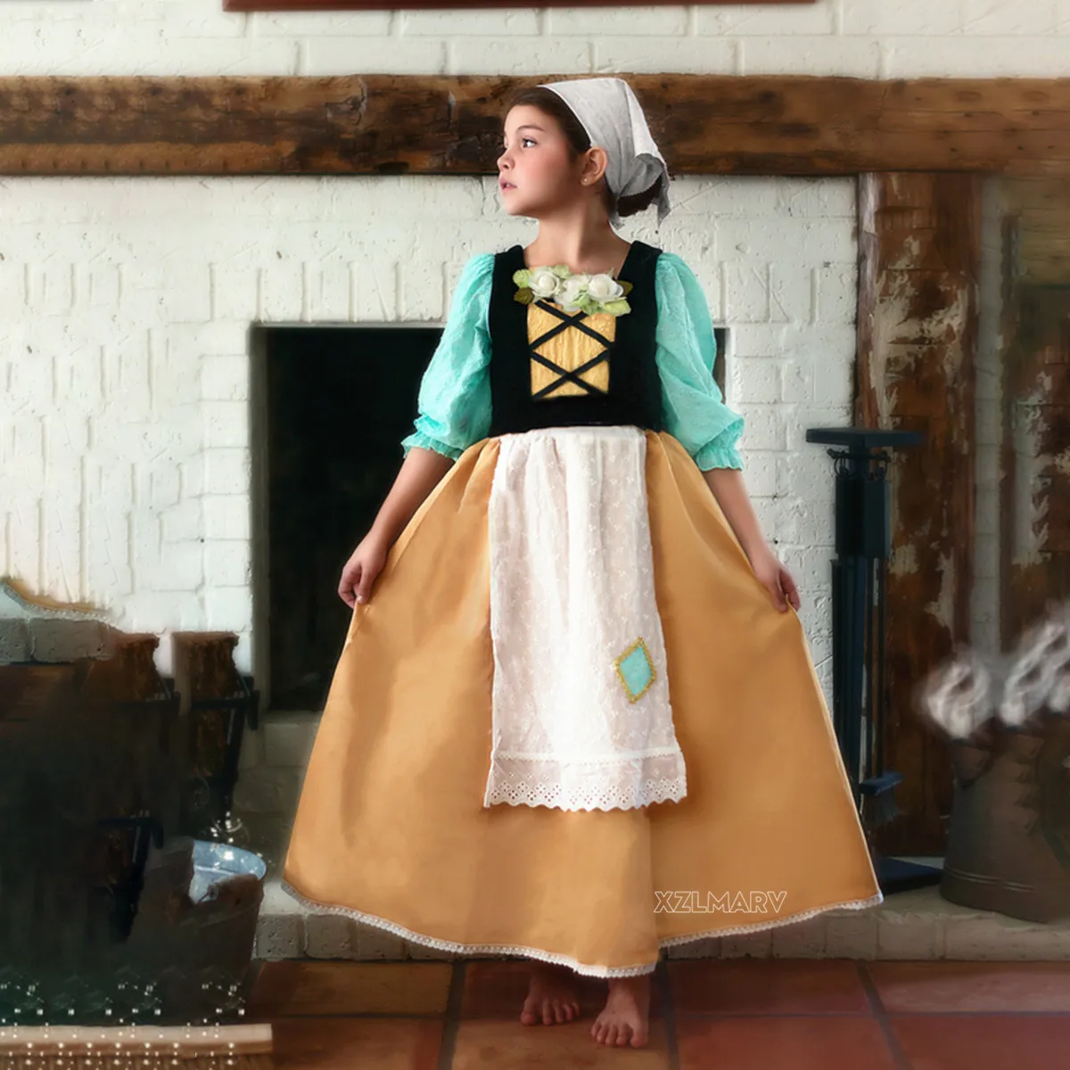 

Роскошное платье для косплея для детей и близких на Хэллоуин, платье горничной на Рождество, маскарад, Золушка, садовое платье, испанская Ко...