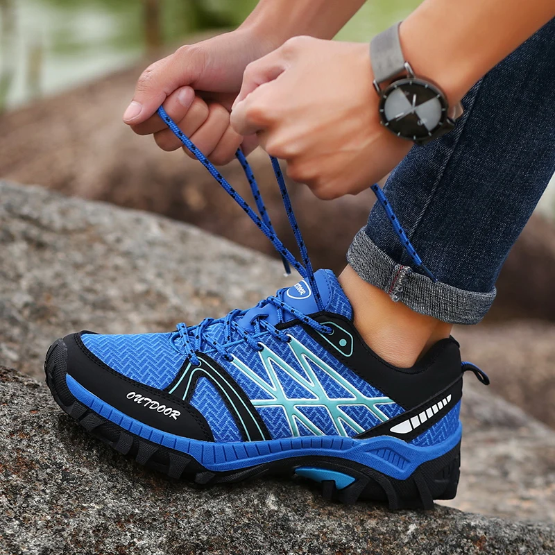 2022 Summer Hiking Boots Men Outdoor Trekking Sports Climbing Shoes Men Breathable Mesh Non-slip Sneakers Trainers Camping Shoes