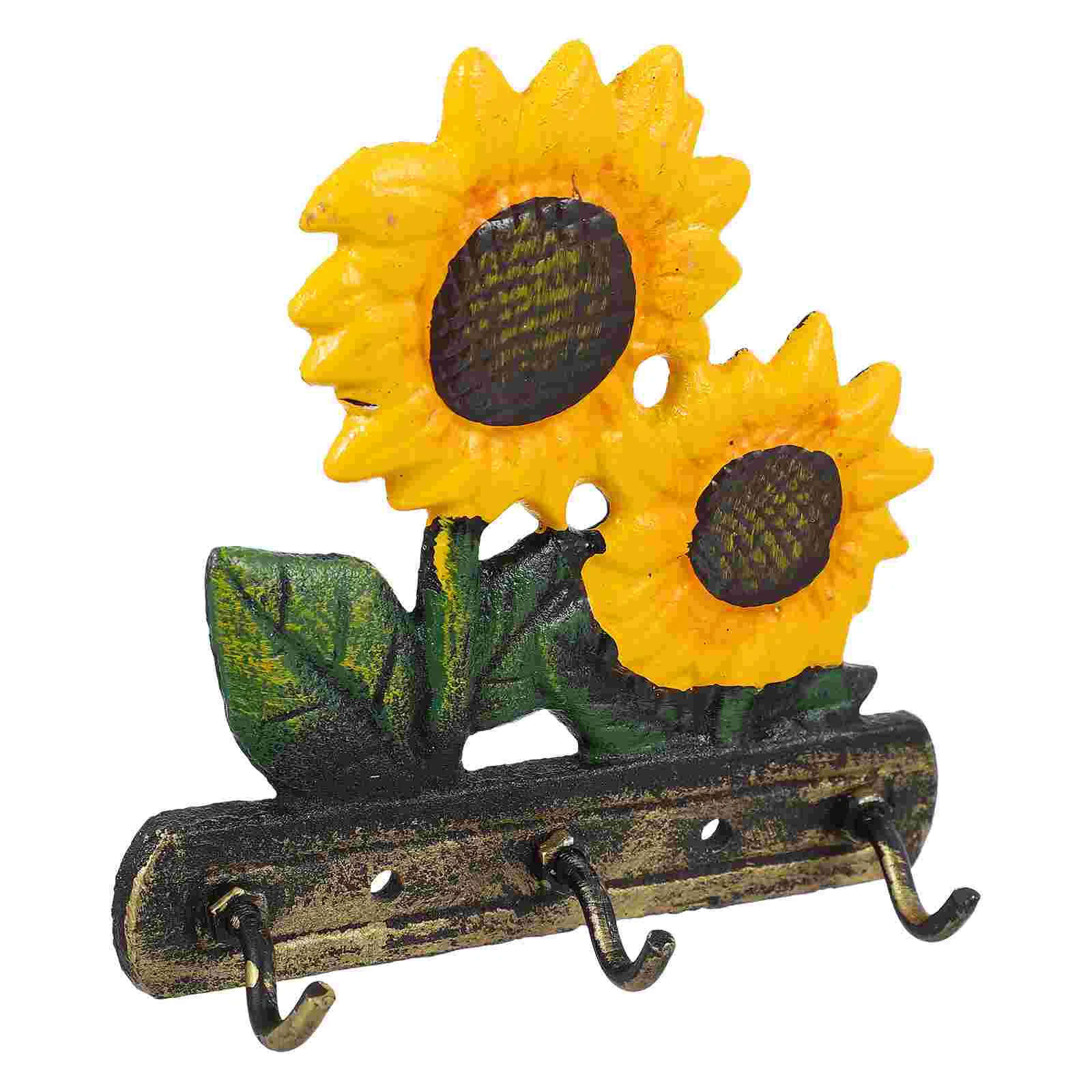 

Sunflower Coat Hook Household Wall Key Hook Cast Vintage Entrance Hanging Hook Decorative Utility Garment Hangers To screw