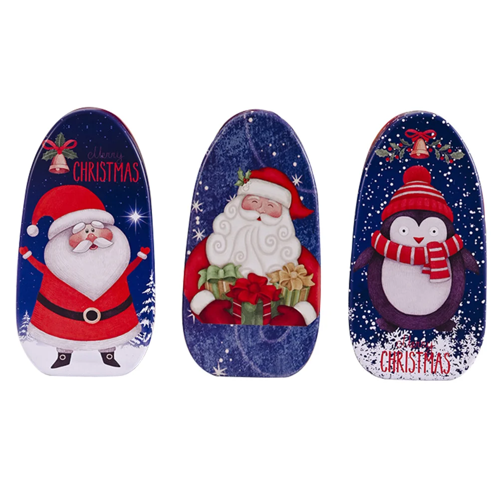 

3pcs Creative Tinplate Packing Box Christmas Candy Box Children Gift Biscuit Box