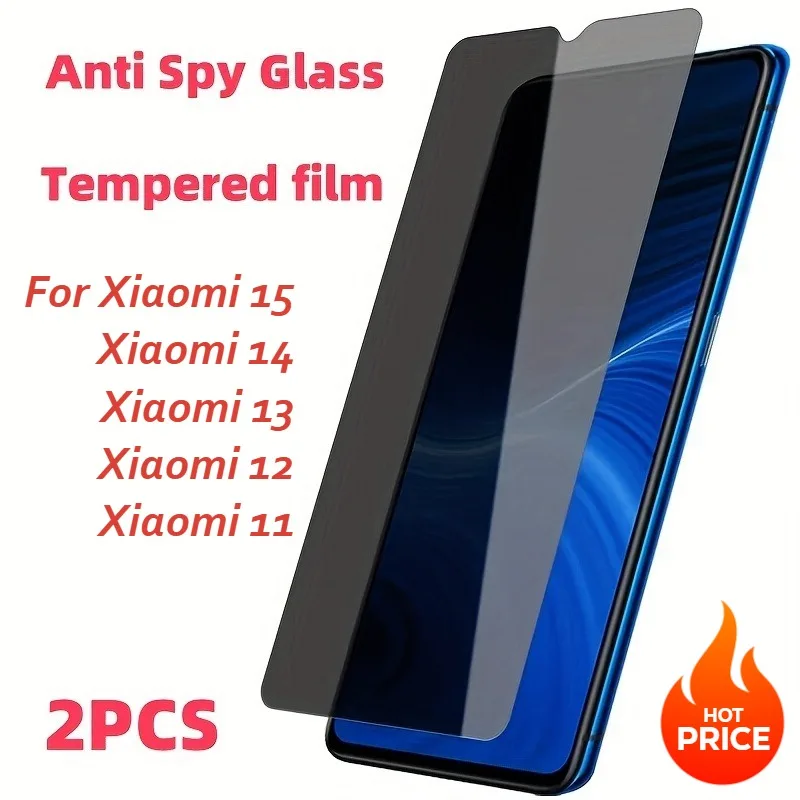 Фото 2 шт. противошпионское закаленное стекло для Xiaomi 15 Ultra 14Ultra 13 Pro 13 Lite 14Civi 12S Ultra Mi 11Pro защитная пленка для экрана конфиденциальности №1