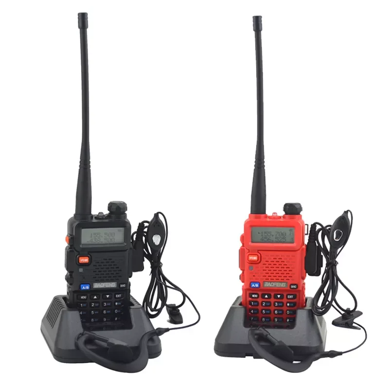 walkie talkie uv-5r dualband two way radio  VHF/UHF 136-174MHz & 400-520MHz FM Portable Transceiver with earpiece enlarge