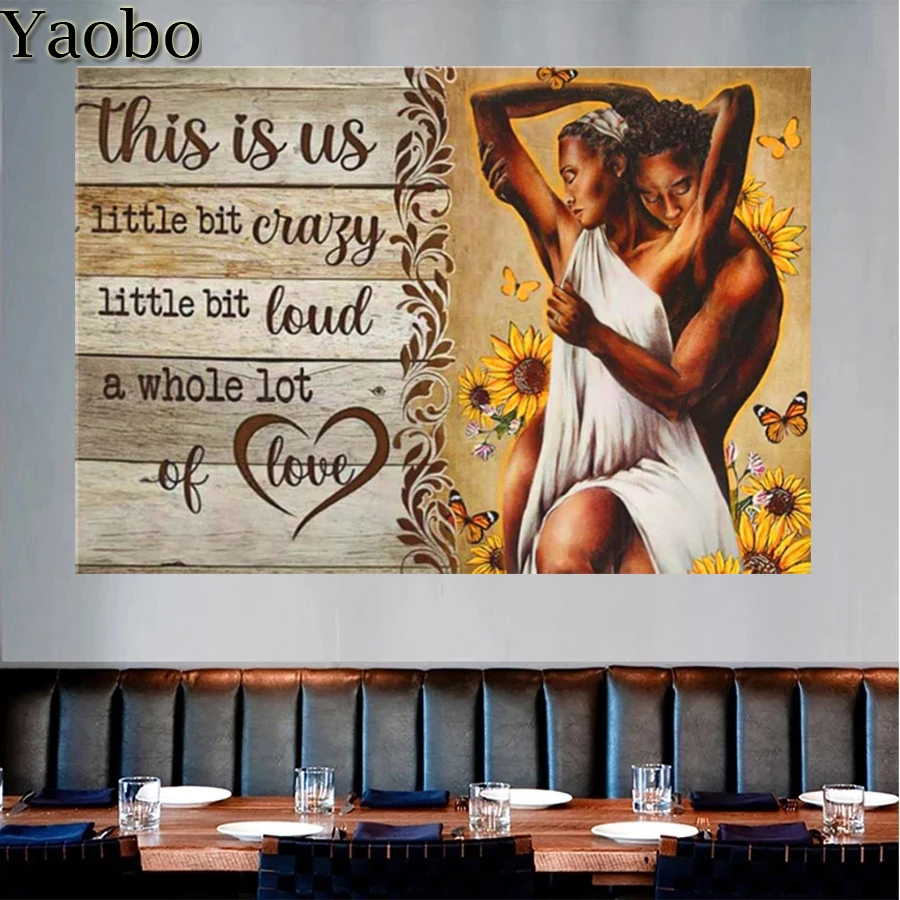 

Full Square DIY Diamond Painting African American Couple Cross Stitch Embroidery Diamond Mosaic Rhinestones Pictures Home Decor