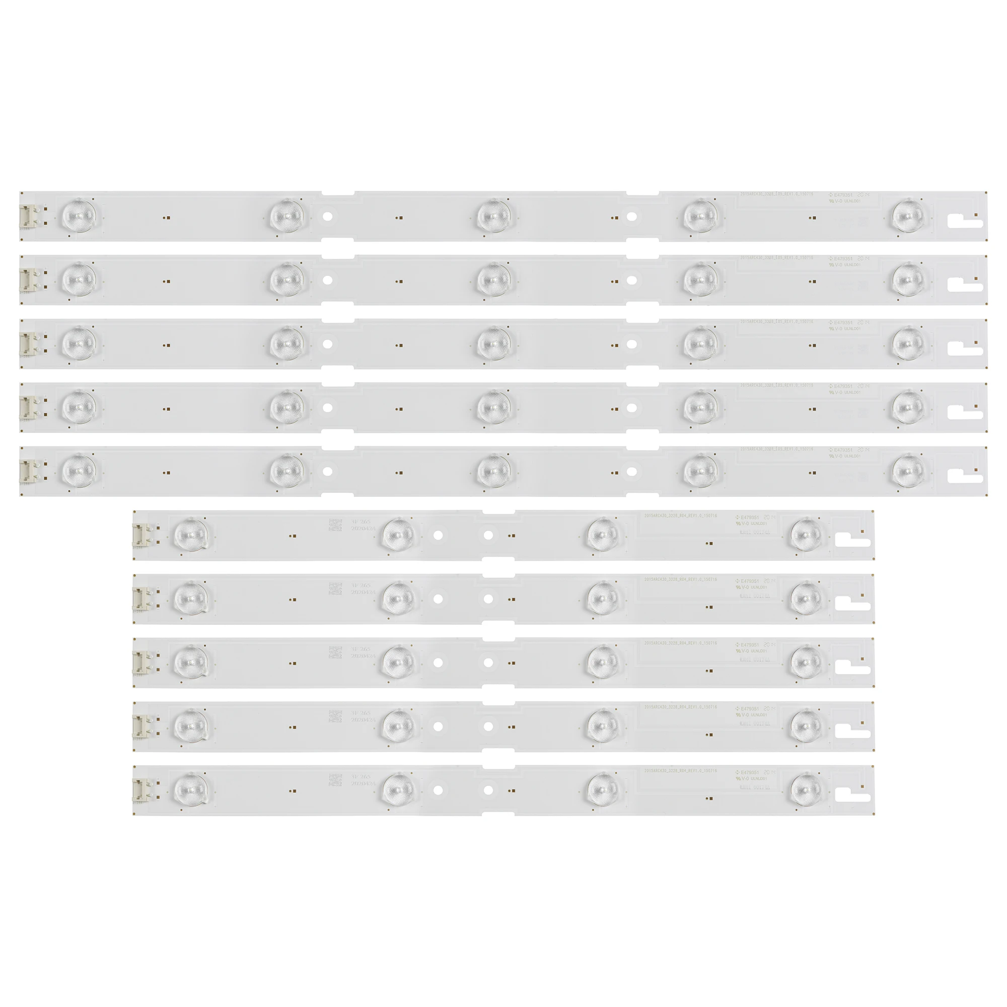 

New 10PCS LED Backlight Strip For SAMSUNG ZLE60600-AB 43GFB6627 2015ARC430_3228_R04 L05_REV1.0_150716 LM41-00174A LM41-00173A
