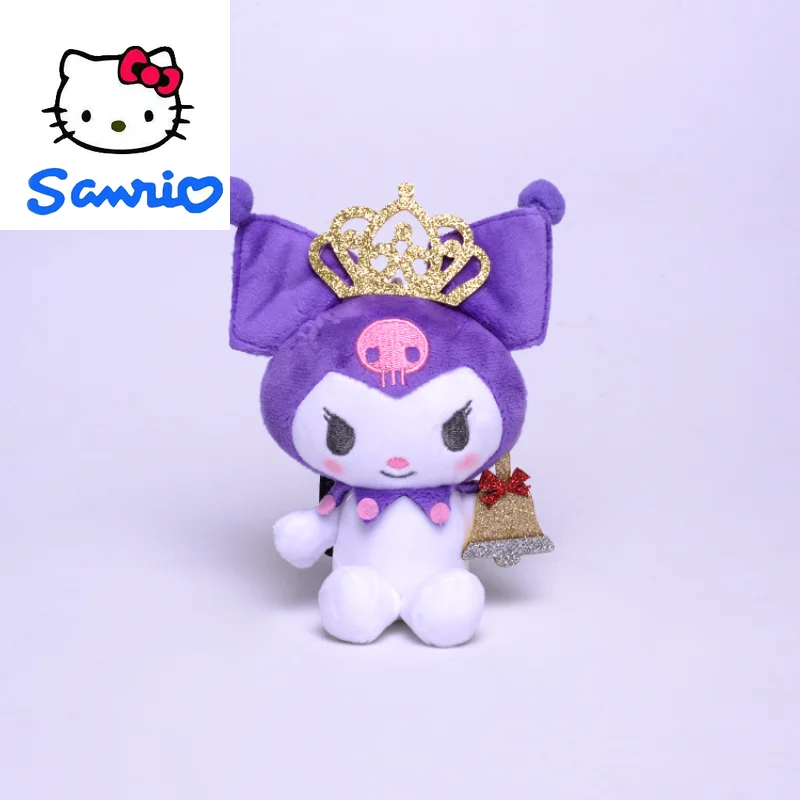 

Japanese Creative Cute Sanrio Kuromi Crown Holding Bell Toy Pendant Bag Hanging Ornament Anime Cartoon Doll Decortoy Gifts 11cm