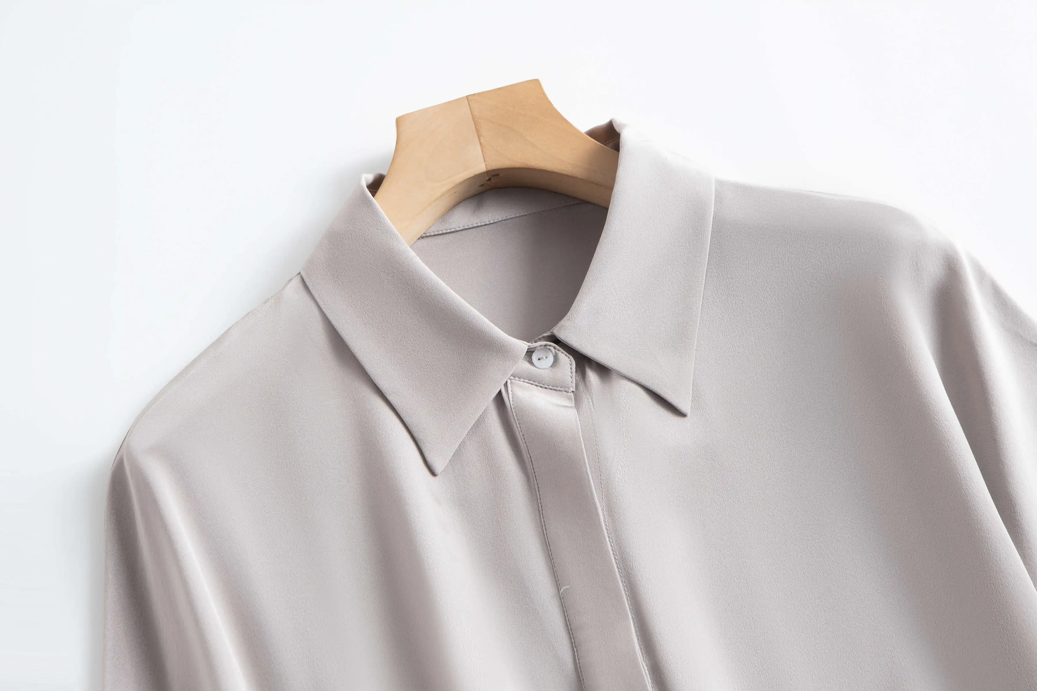 26 мм тяжелая 100% натуральный шелковый крепдешин в стиле ретро с воротником-поло