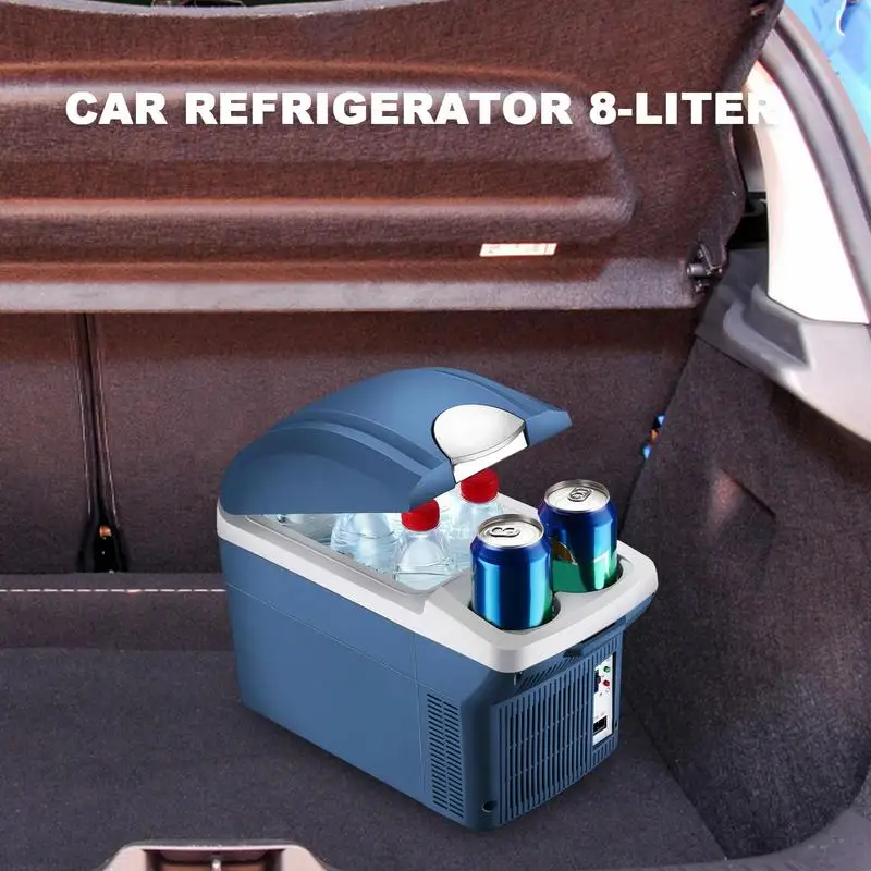 

Portable Fridge For Car Hot And Cool Dual-use 8L Auto Refrigerator Lightweight Fridge Freezer For Driving Travel Road Trip