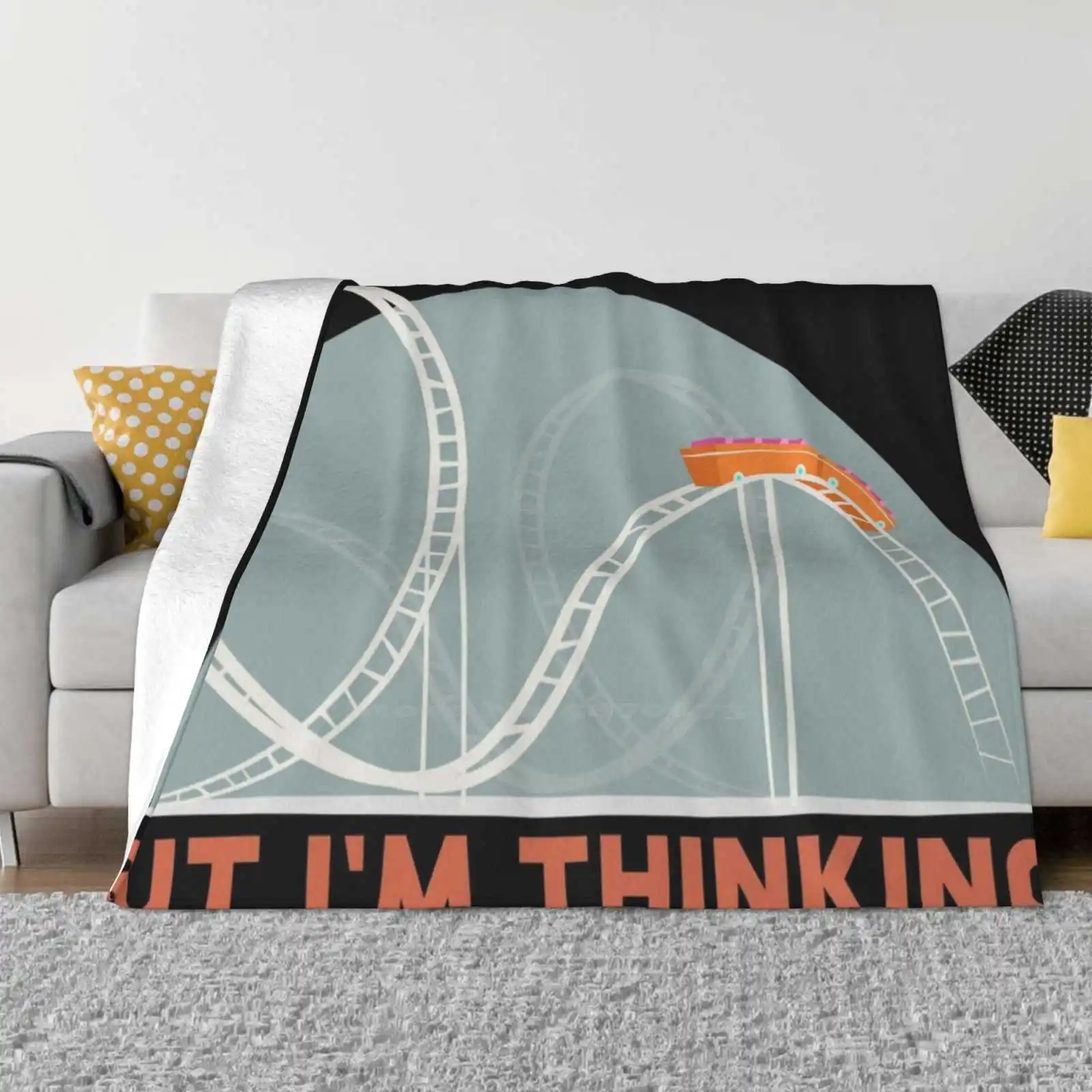 

Funny Rollercoaster Fan Gift Graphic Roller Junkie Print Soft Warm Light Thin Blanket Rollercoasters Themed Big Rollercoaster