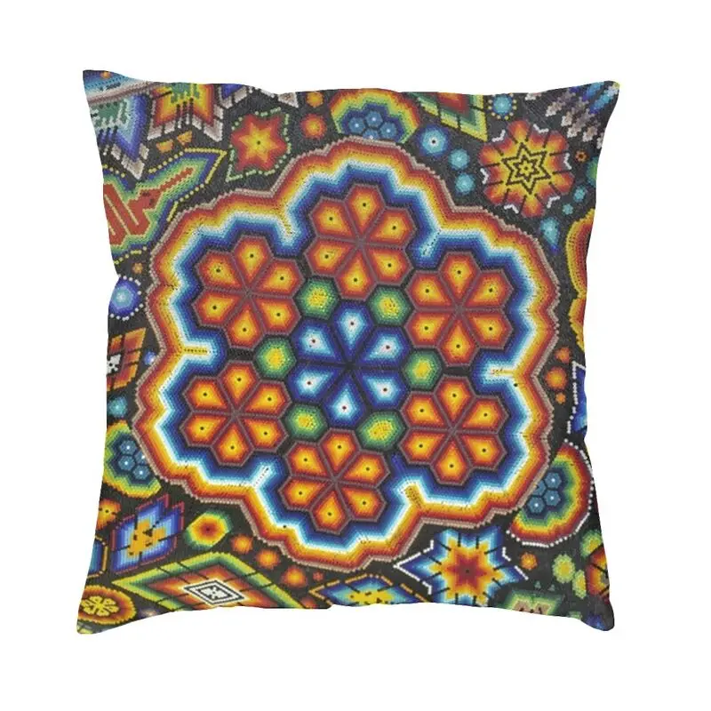 Mexican Huichol Pillow Case 40x40cm Sofa Luxury Cushion Cover Soft Pillowcase 45x45cm Office Hotel 3D Printing Pillows