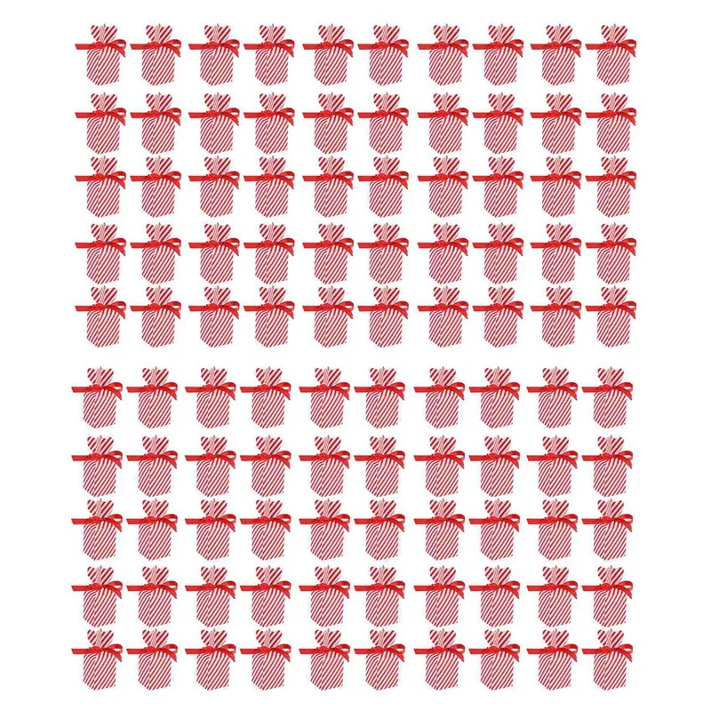 

100 шт. коробка для конфет с веревкой 100, рождественские подарочные коробки для торта, праздничные бумажные пакеты для упаковки десертов и печ...