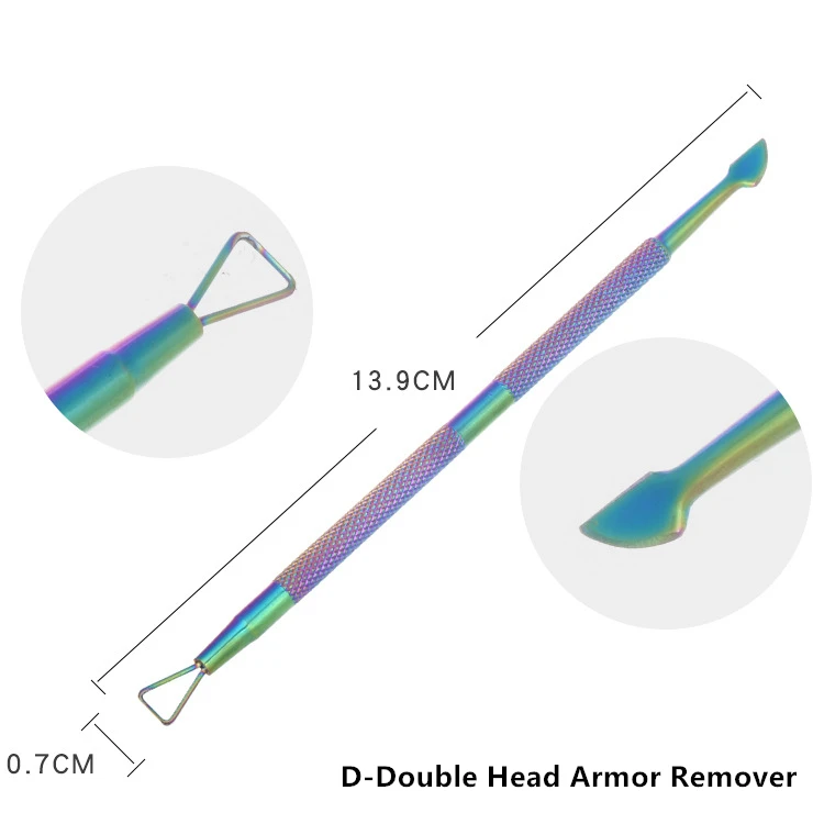 

Нержавеющая сталь двойная головка кутикулы Ложка Толкатель вилка омертвевшая кожа Гель-лак для нейл-арта удаление очиститель палка Маникю...