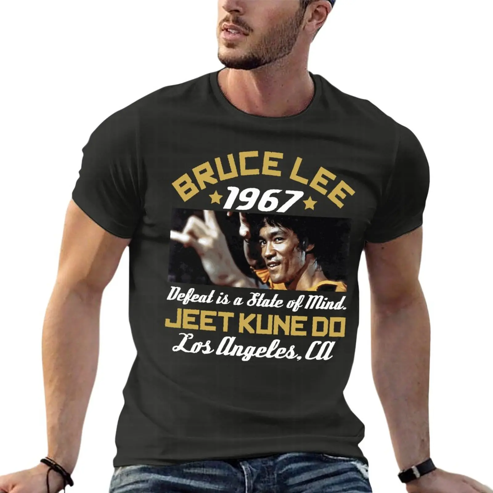

Bruce Lee 1967 Vintage Jeet Kune Do Oversize Tshirt Brand Men Clothing 100% Cotton Streetwear Big Size Tops Tee