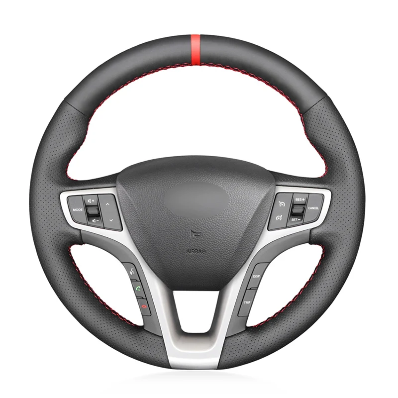 

Black Artificial&Genuine Leather Car Steering Wheel Cover for Hyundai I40 2011 -2020 Car Accessories Interior Braid On Handlebar