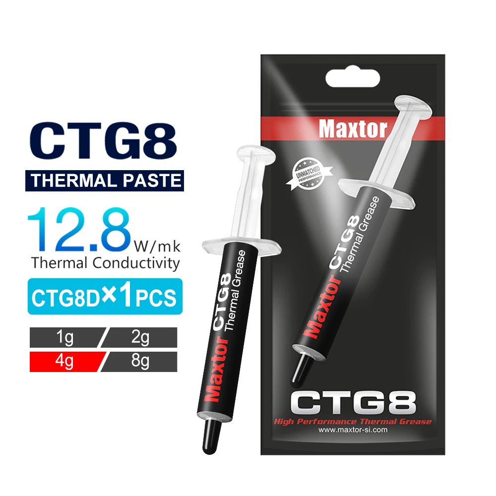 Maxtor CTG8 Graxa Térmica de Silicone para CPU GPU Cmputer Radiador AMD Intel Processador 2g/4g/8g/10g/20g 12.8W-mk Pasta Térmica