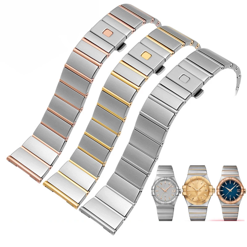 

Watch Strap For Omega Steel Strap Constellation Strap Double Eagle Series Steel Strap Band Men And Women Watch Chain 17 23 25mm