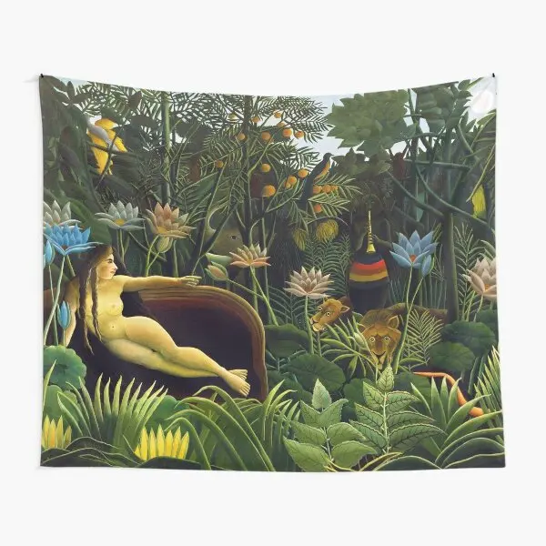 

The Dream By Henri Rousseau 1910 Tapestry Bedspread Travel Wall Bedroom Blanket Beautiful Home Room Hanging Colored Art Decor