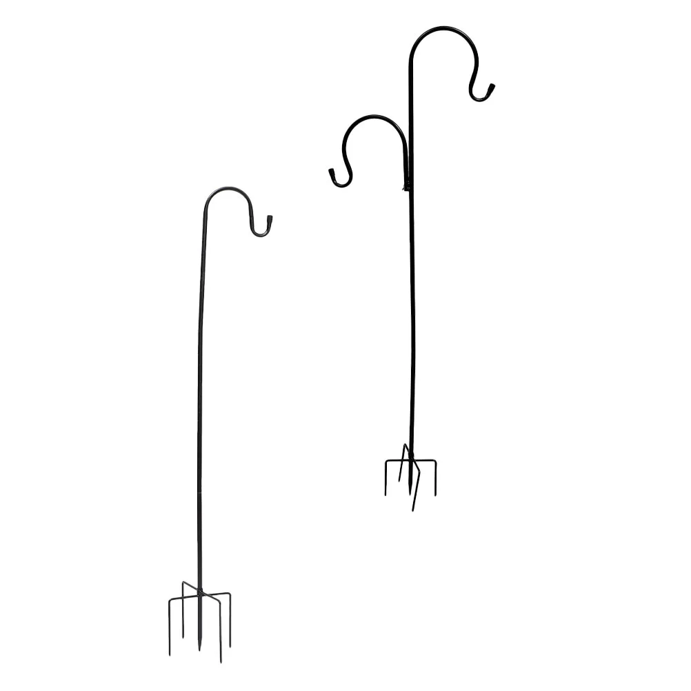 

2 Pcs Durable Practical Ground Inserting Hook Iron Hanging Hook for Garden Home Decor