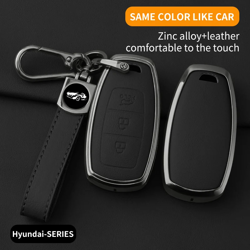 Кожаный Автомобильный Брелок для Hyundai Santa I30 IX35 Encino KONA Solaris Azera великолепное Elantra