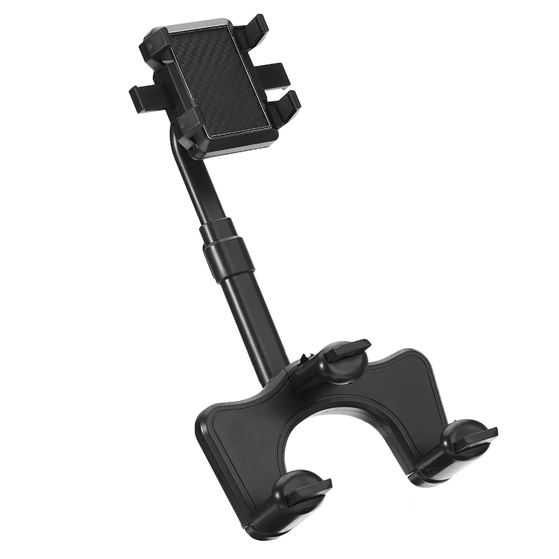 1pc Car Rearview Mirror Phone Holder Car Mount Mobile Phones Adjustable Bracket 360 Rotatable Retractable Holder