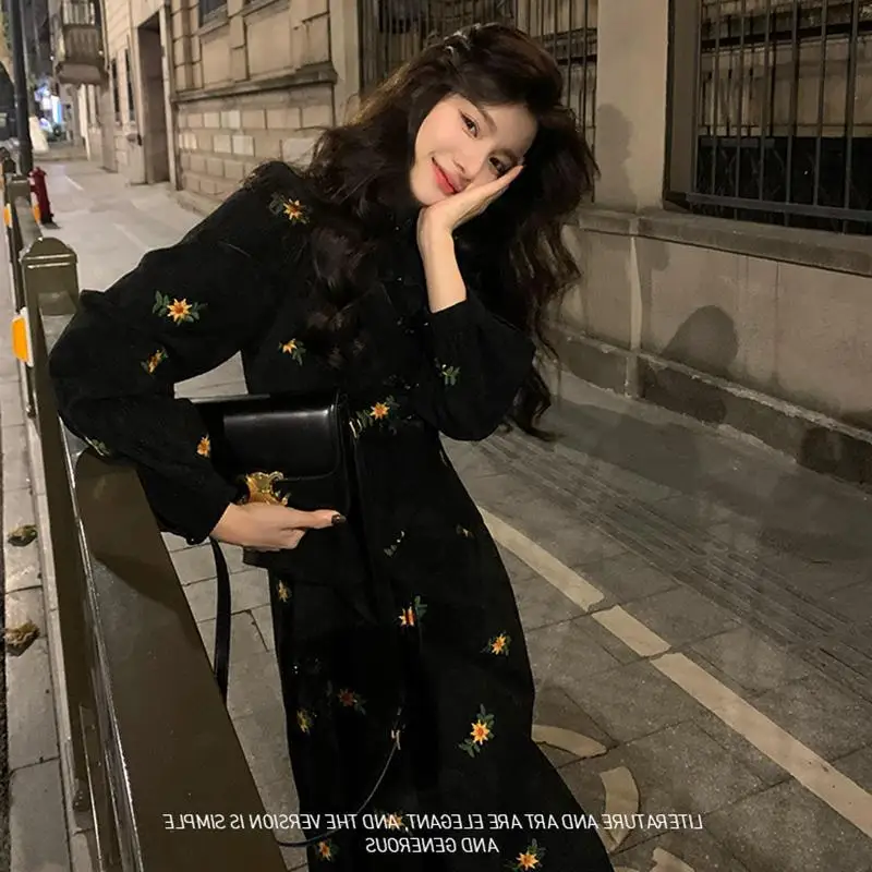 

Dresses For Women Retro Cheongsam Fake Two Pieces Dress Temperament Goddess Senior Sense