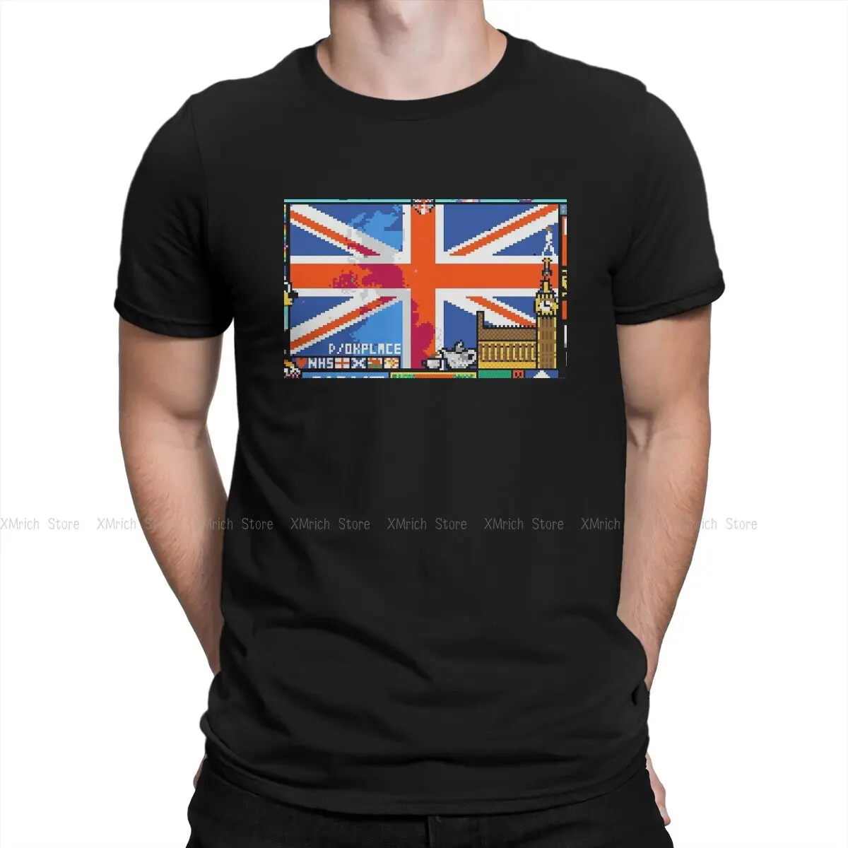 

United Kingdom UK Hip Hop TShirt Reddit R Place Pixel Art 2022 Leisure T Shirt Summer T-shirt For Men Women