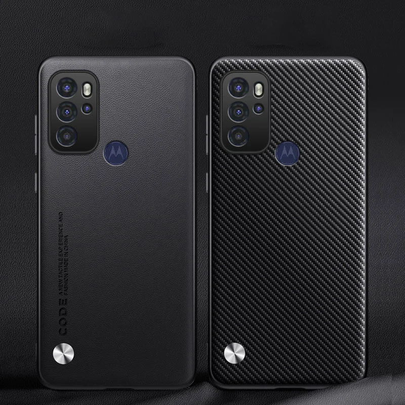 Кожаный чехол для Motorola Moto G60S матовый Силиконовый защитный из углеродного волокна