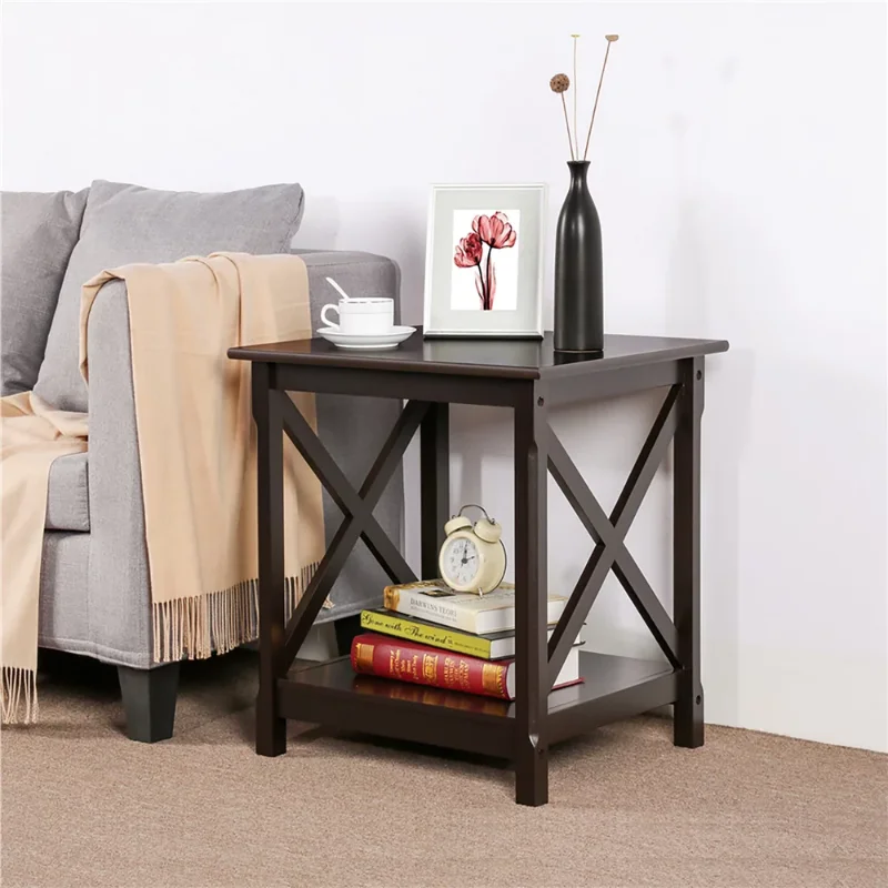 

Easyfashion Modern Rectangular Wood End Table, Espresso Finish side table