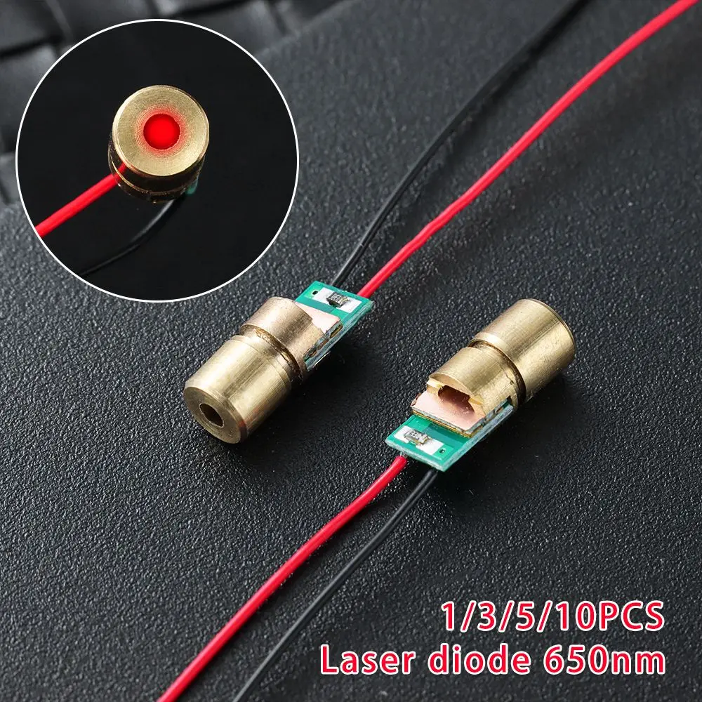 

High quality 5 million watt Copper Head Red Sight Laser diodes Adjustable Lasers 650nm 6mm 3V Dot Diode Module