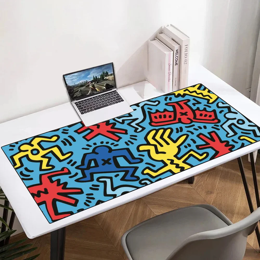 Abstract Mousepad Mouse Mat Desk With Pad Gaming Accessories Prime XXL Keyboard Padding K-Keith Art Haring