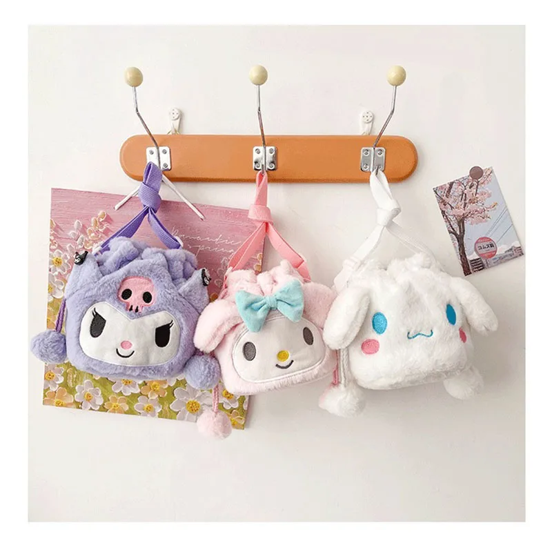 

Kuromi My Melody Cinnamoroll Sanrio Kawaii Аниме Сумка через плечо девочка сердце мультфильм милый прекрасный хранилище пара подарок игрушки для девочек