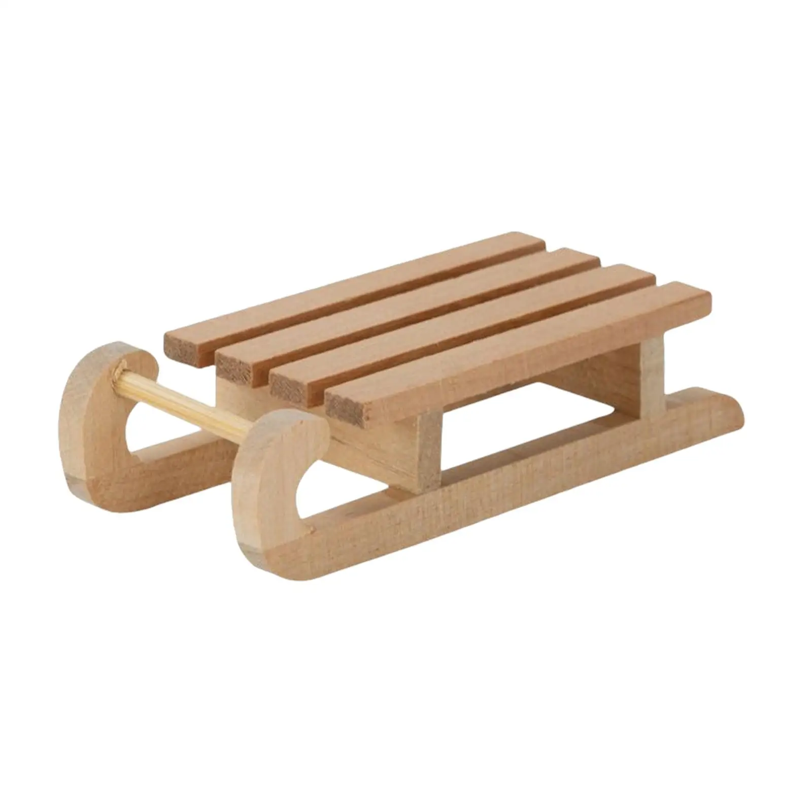 

Mini Christmas Dollhouse Decoration Wooden Sleighs Miniatures Unfinshed 1:12