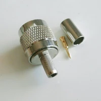 rf coax connector socket tnc male crimp for lmr195 rg58 rg142 rg223 rg400 cable plug nickel plated brass coaxial adapters