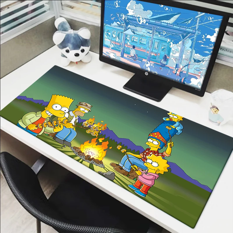Mouse Pad Anime Simpson-s Rubber Mat Pads Keyboard Gaming Desk Accessories Mause Gamer Cartoon Protector Deskmat Cute Mousepad