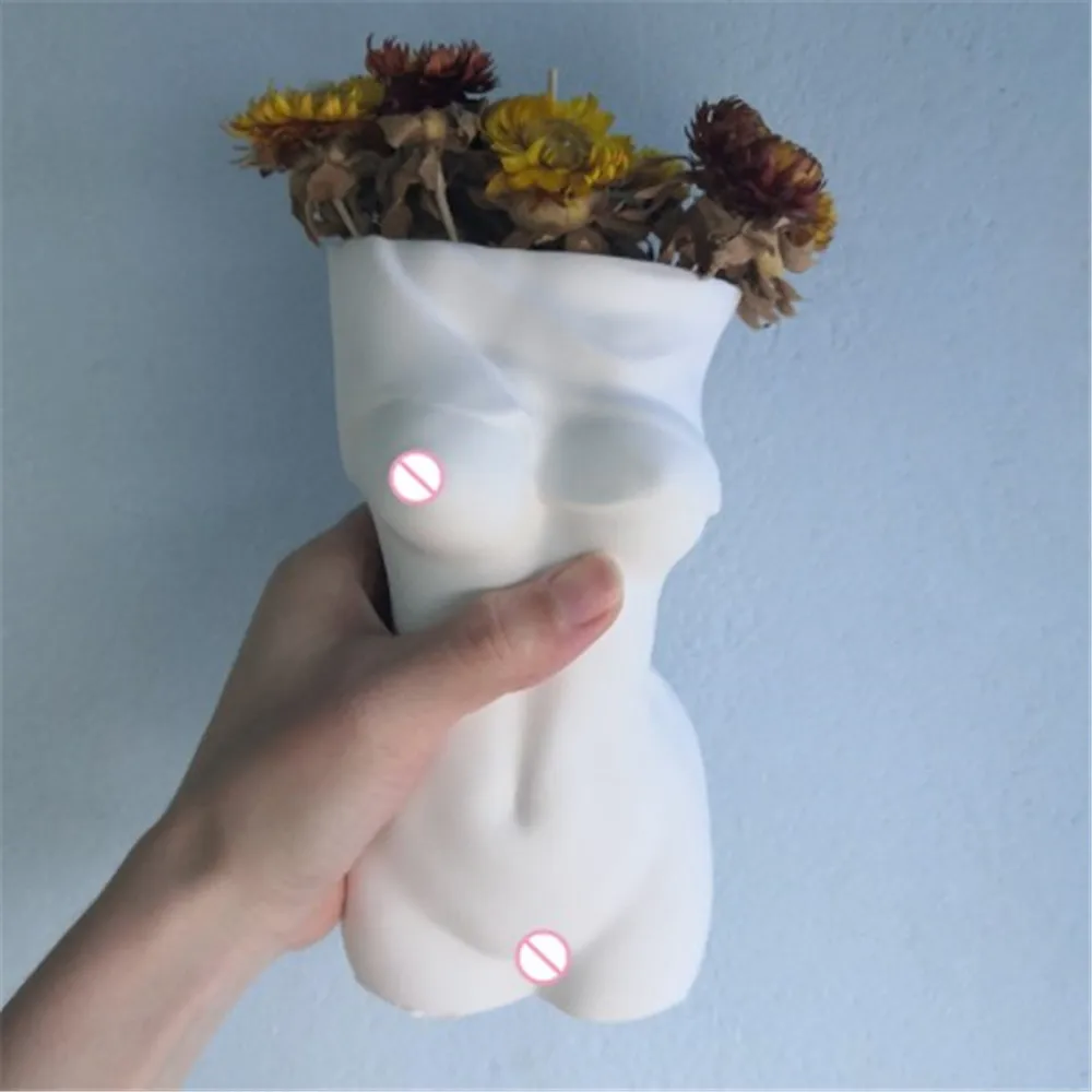 

3D Women Body Vase Shape Silicone Mold Human Body Art Flower Pot Mould Ornament DIY Resin Clay Soap Mould Nordic Style Art Decor