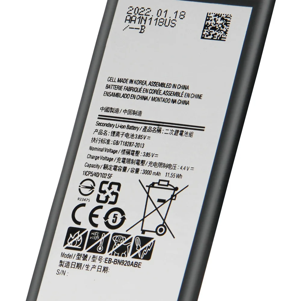 replacement phone battery for samsung galaxy note 5 sm n9208 note5 n9208 n9200 n920t n920c genuine eb bn920abe 3000mah free global shipping