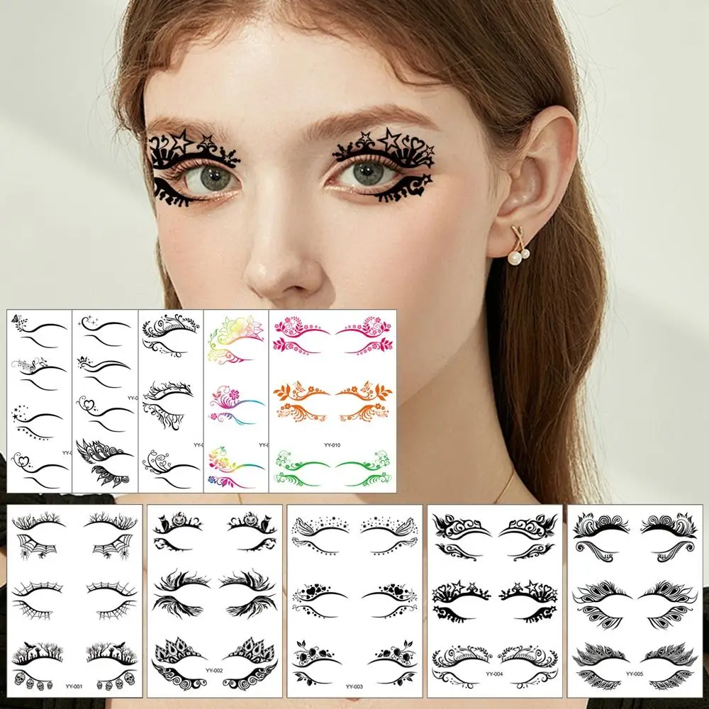 wodoodporne i odporne na pot naklejki z tatuażami oczy w stylu europejskim kolorowe jednorazowe materiał papieru ryżowego brwi