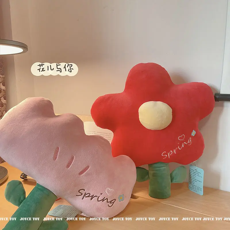 

Little Red Flower Pillow for Girls Sleeping Bed Cushion for Leaning on Doll Plush Toy Cute Tulip Flower Doll