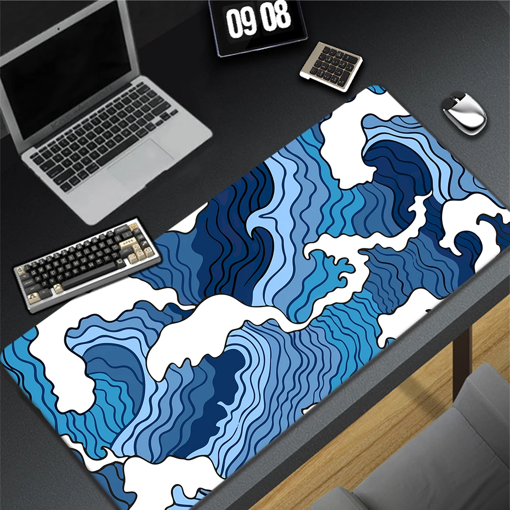 

Japanese Great Off Wave Mouspad Game Mouse Pad Gaming Mousepad Large Mouse Mat Locking Edge Keyboard Pad Rubber Table Carpet