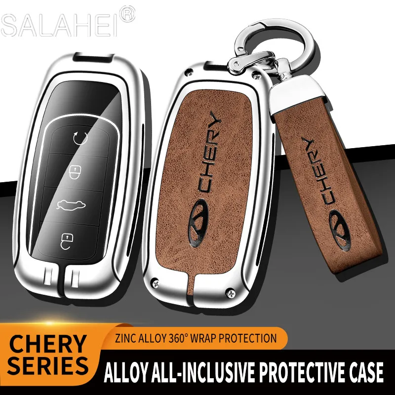 

Leather Zinc Alloy Car Key Case For Chery Tiggo 8 Pro Tiggo 8plus New 5 Plus 7pro Keychain Auto Styling Accessories Protection