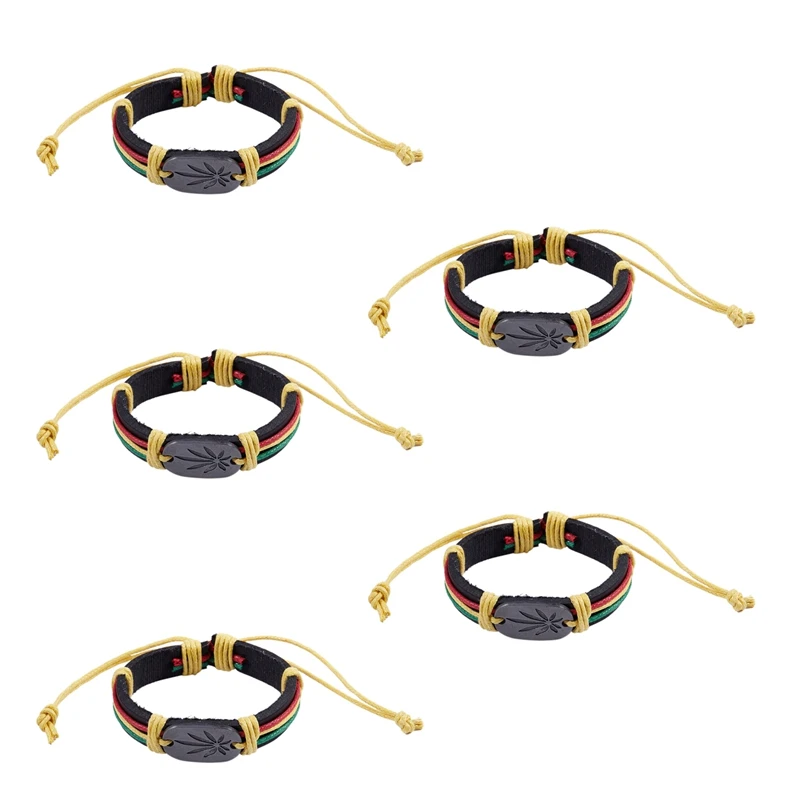 5-кратный кожаный браслет Rasta Jamaica Reggae |