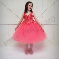 watermelon toddler birthday flower girl dress strap pearls teen wedding party dresses fashion show first communion