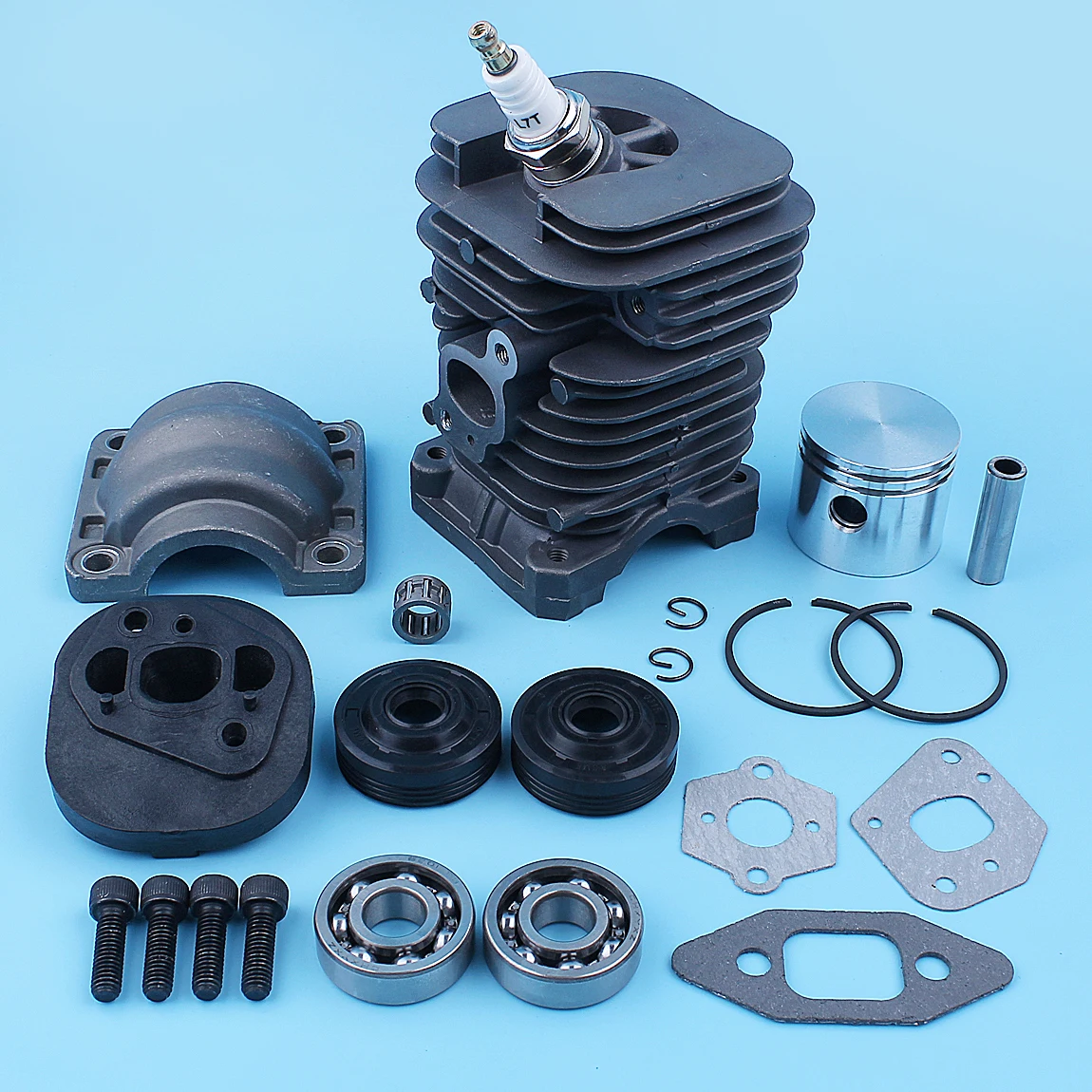 

Nikasil Cylinder Piston Crank Bearing Seal Gasket Kit For Poulan PP220 PP221 PP260 1950 2150 2250 2450 2550 SM4018 Chainsaw 41mm