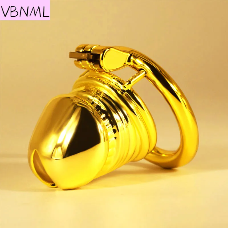 VBNML Local luxury Gold Version Men's Chastity Lock Stainless Steel Dildo Lock Chastity Cage Penis Lock BDSM Erotic Props
