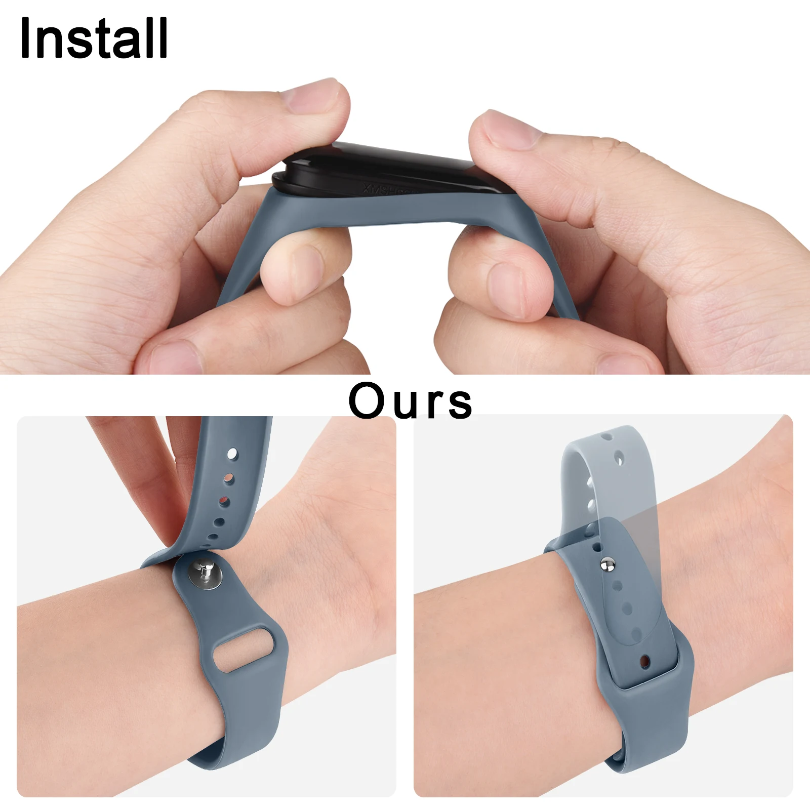 3Pcs Silicone Strap For Xiaomi Mi Band 5 6 Band Wristband Watchband For Xiaomi Mi Band 5 6 Miband 5 6 Strap Smartwatch Accessory
